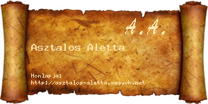 Asztalos Aletta névjegykártya